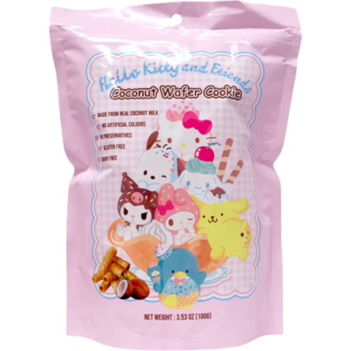 Cow Crack Wholesale - Wholesale Cookie - Hello Kitty and Friends Coconut Wafer Cookie