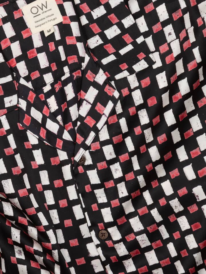 Otherwise - Wholesale Button Down Shirt - Men's - nolte satin hand-printed shirt3