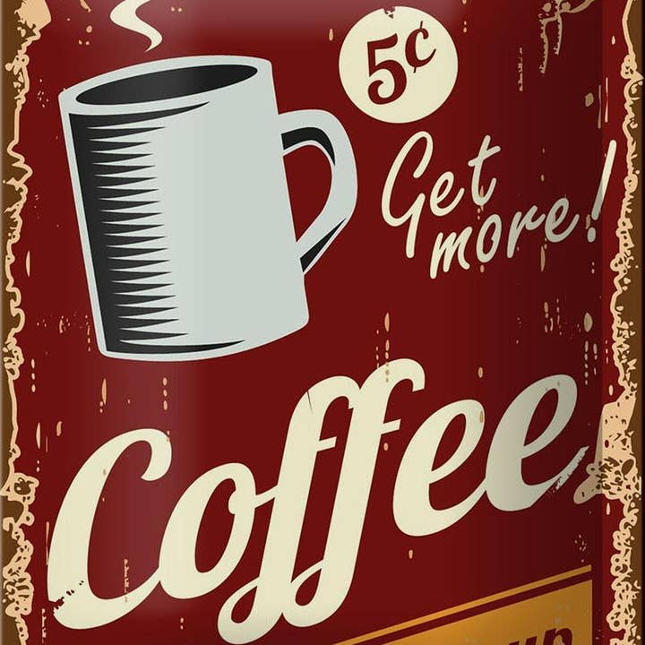 Femer – wholesale Skylt – Retro 12 x 18 cm Kaffe Endlös kopp Metalldekorativ skylt Plåtskylt