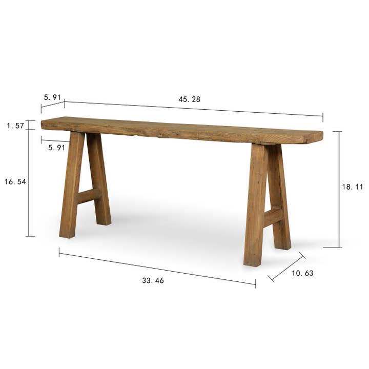 Lily's Living Inc. - Wholesale Bench - 45" Noodle Bench Weathered Natural (upper width 6")1