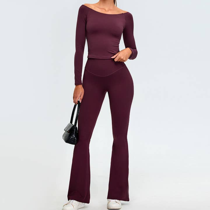 Damset: Axelbandslös Kort Topp Och Utsvängda Byxor för wholesale av Sodalemon