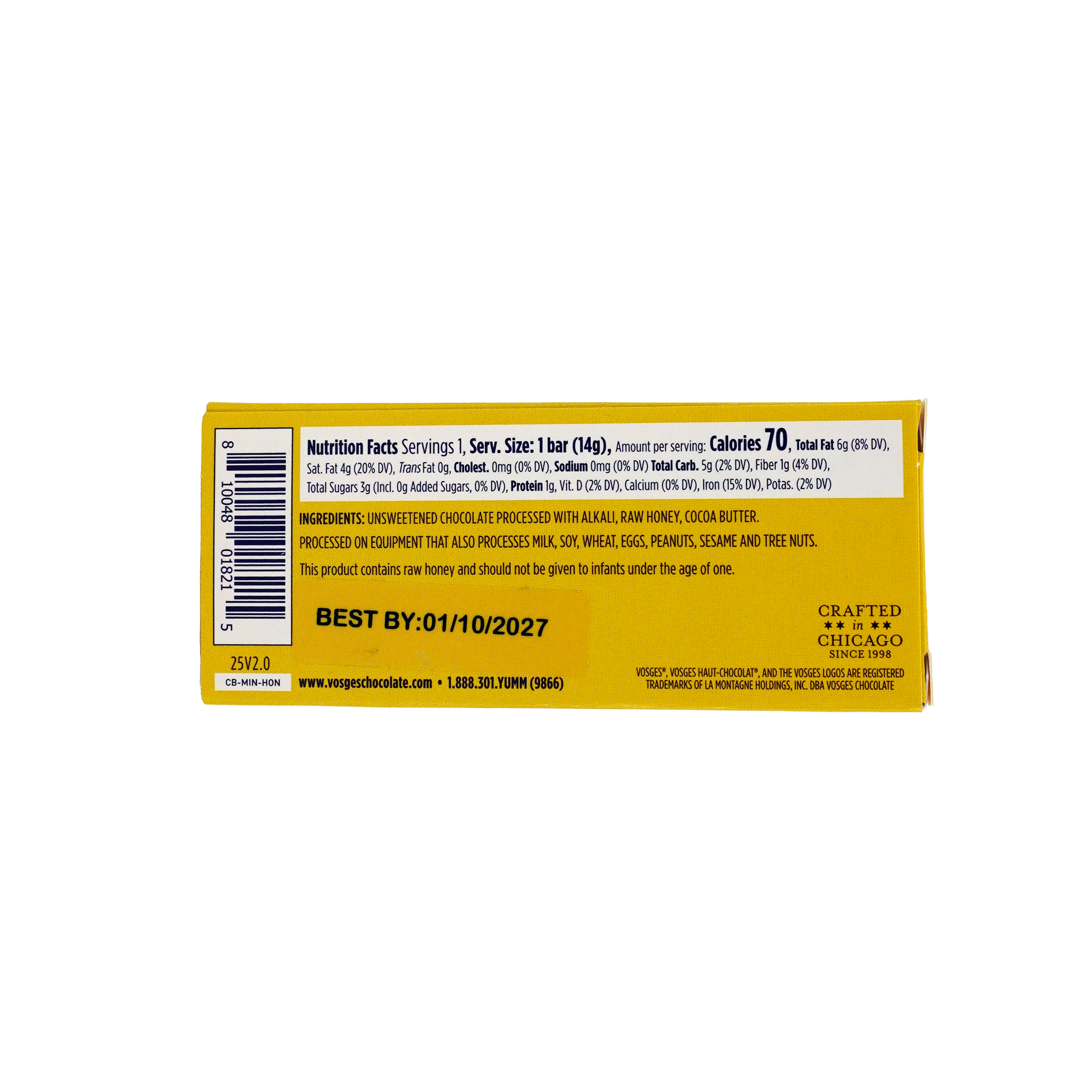 Vosges Haut-Chocolat - Vente Barre chocolatée - Mini barre de chocolat super noir au miel cru - Gourmet1