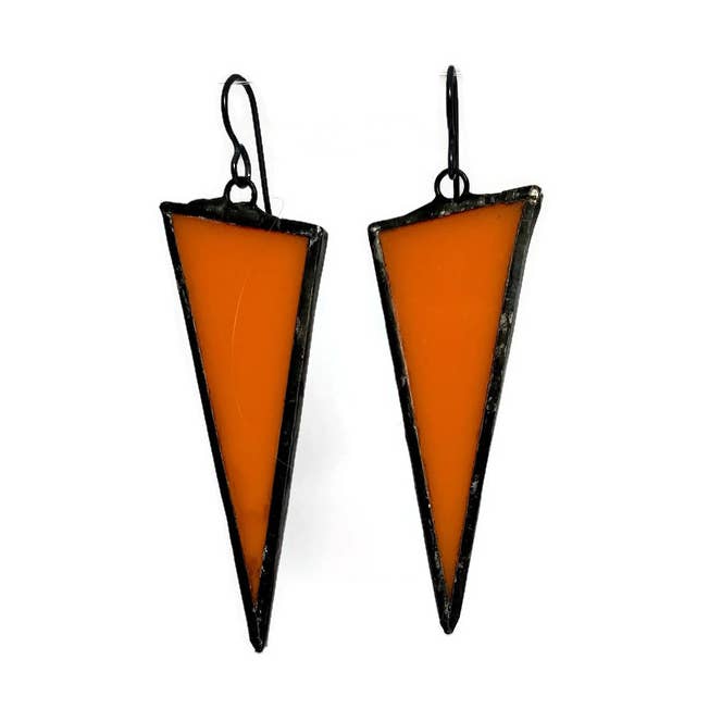 Stained Glass Triangle Earrings- Large-Clemantine for wholesale by Citybitz