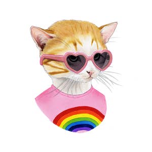 Rainbow Kitten Tattoo Pair for wholesale by Tattly