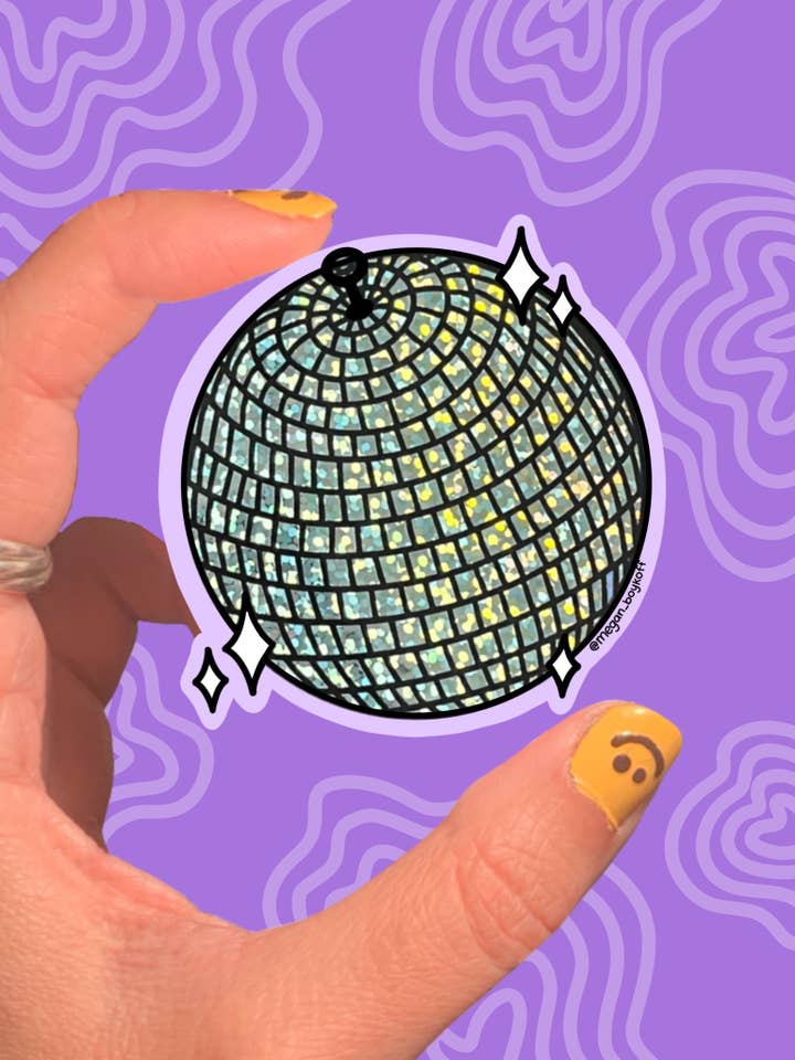 Disco Ball Glitter klistermärke för wholesale av Megan Boykoff Art