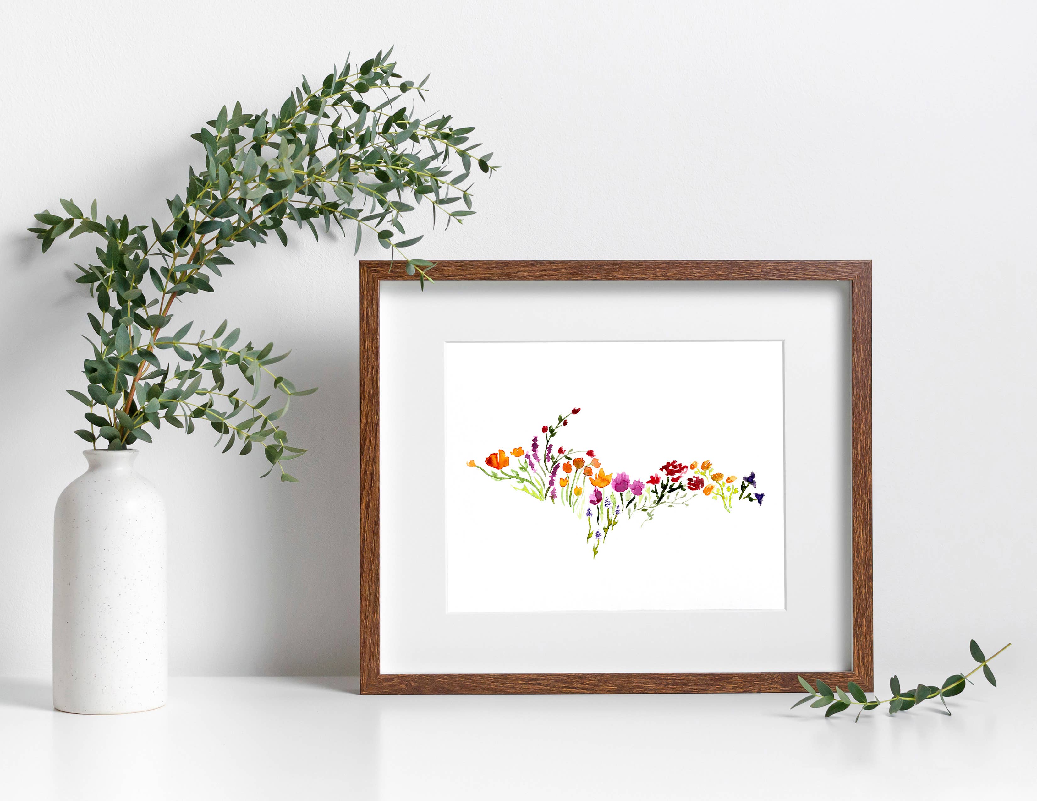 NorthHouse Creative Co. - Wholesale Art Print - Floral Michigan U.P. Watercolor Artwork Print3