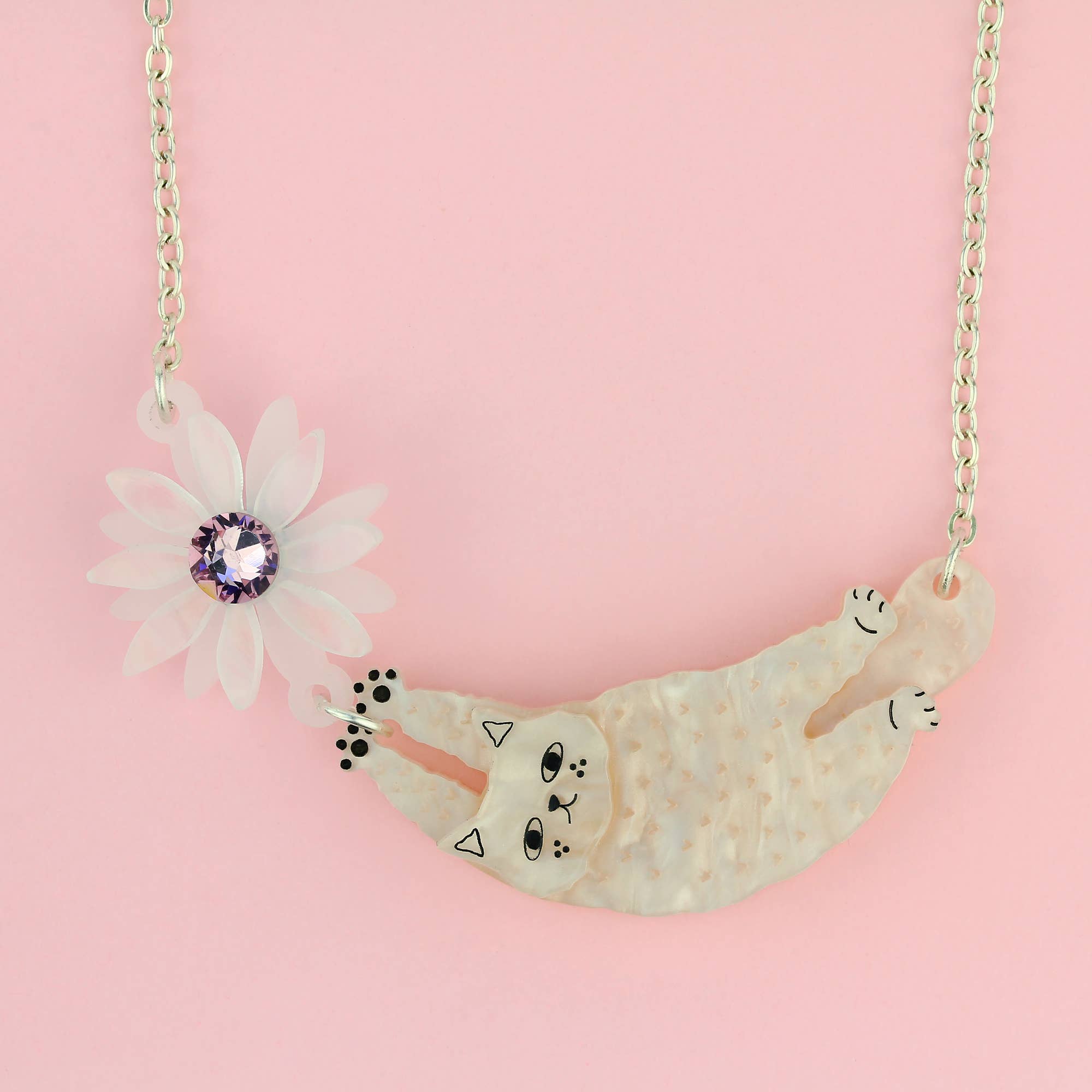 Little Moose - Wholesale Pendant/Charm Necklace - Cream Cat Necklace2