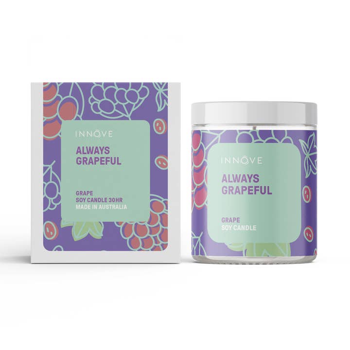 Always Grapeful Soy Candle - Grape Fragrance for wholesale by INNOVE