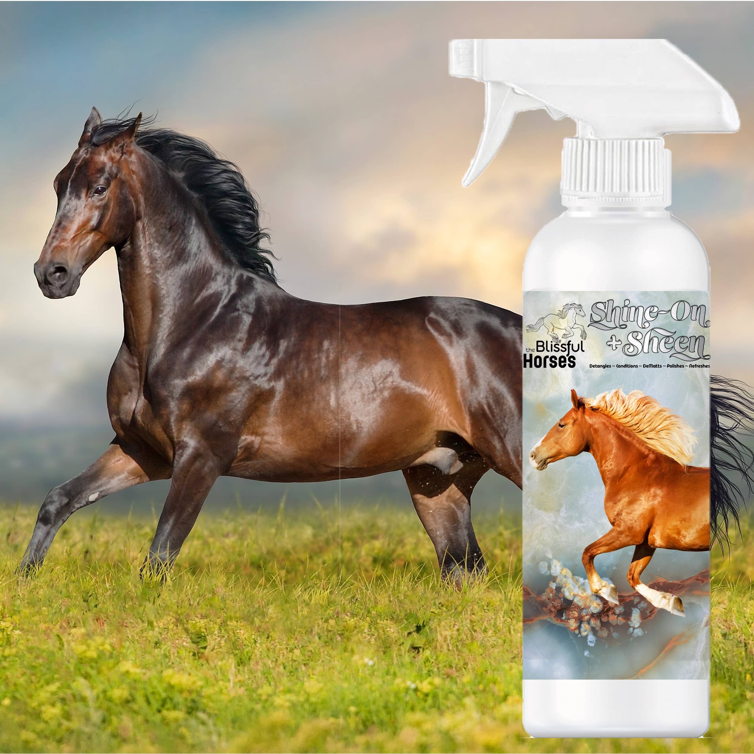 The Blissful Dog - Vente Produit de toilettage – chien - Spray Brillance et Éclat Shine-On+Sheen pour Chevaux The Blissful Dog4
