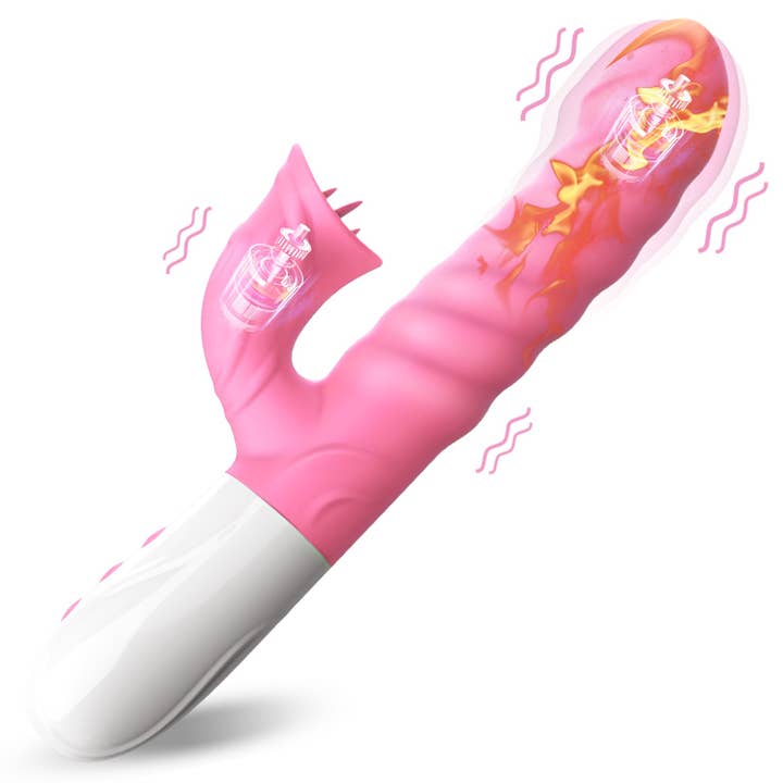 G-spot Waterproof Vibrator Silicone Tongue Licking Dildo for wholesale by Playful Toy Wholesale
