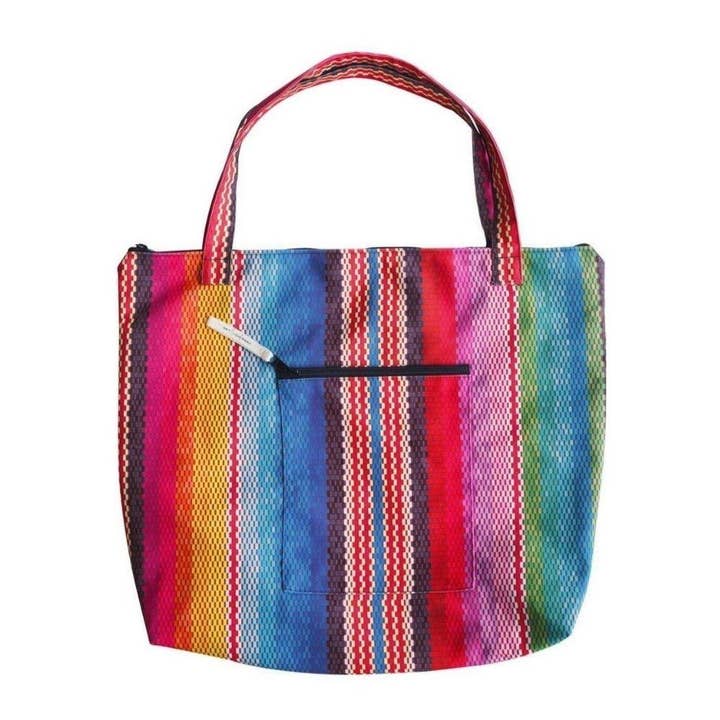 Various prints and colors available Mexican Blanket Tote Bag for wholesale on Faire
