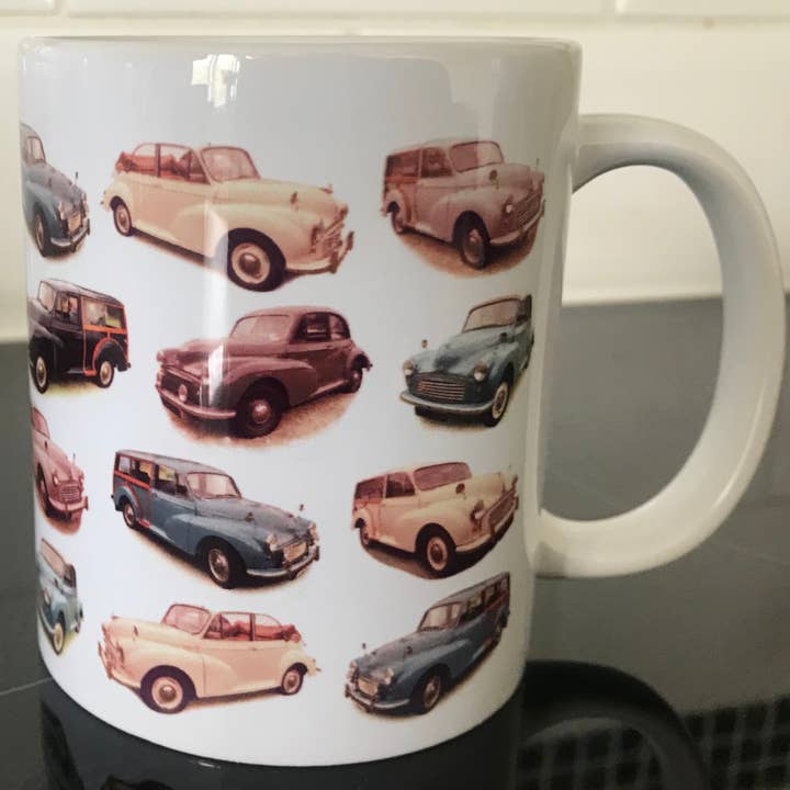 Witherden's Workshop - Wholesale Coffee Mug - Morris Minor Multi Model - 11oz Printed Ceramic Mug2