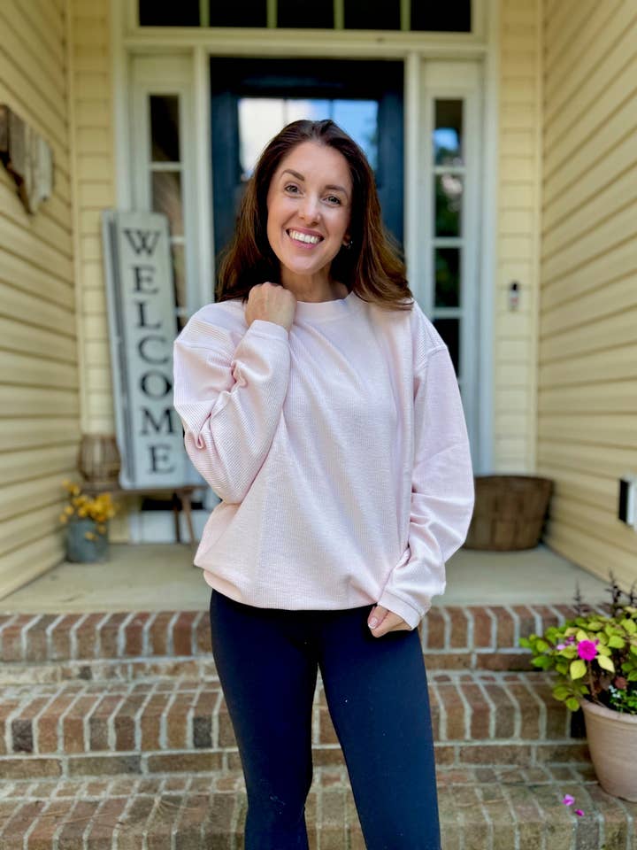 COLLECTION ESSENTIAL LUX CORDED CREW - WHISPER PINK pour la vente par Moon Ryder