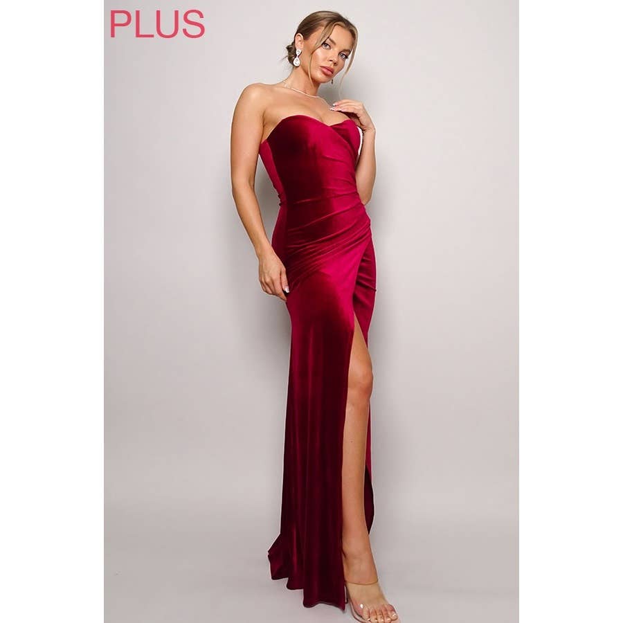 CEFIAN FASHION - Wholesale Gown - Women's - PLUS ALL YOURS SWEETHEART MAXI VELVET DRESS12