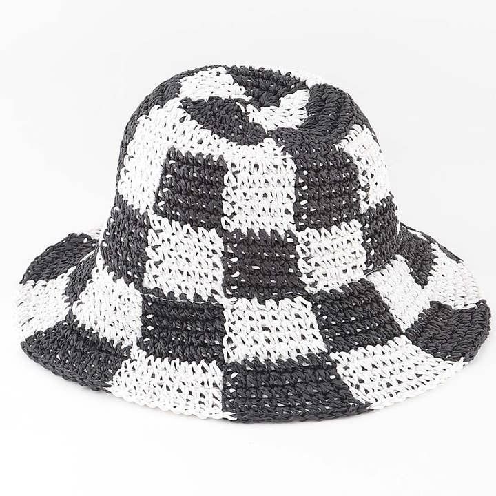 Checker Weaved Bucket Hat for wholesale by 3AM BY H&D ACCESSORIES