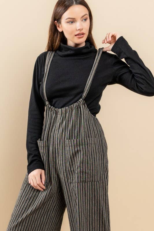 Oddi - Wholesale Jumpsuit - Women's - Wide Leg Stripe Suspender Jumpsuit3
