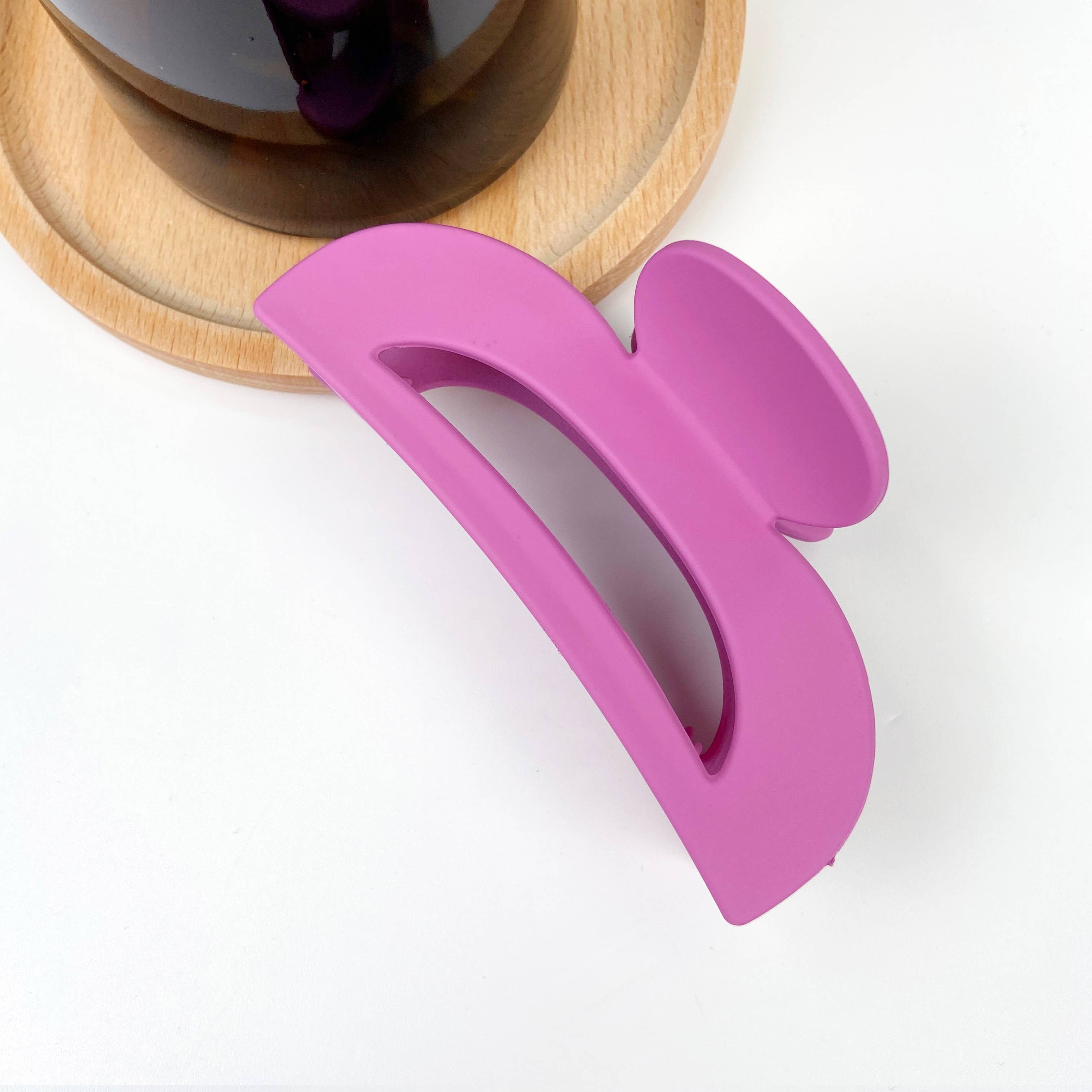 SoapElenGlen - Wholesale Hair Clip - Women's - 3.54" half circle frosted design hair clip5