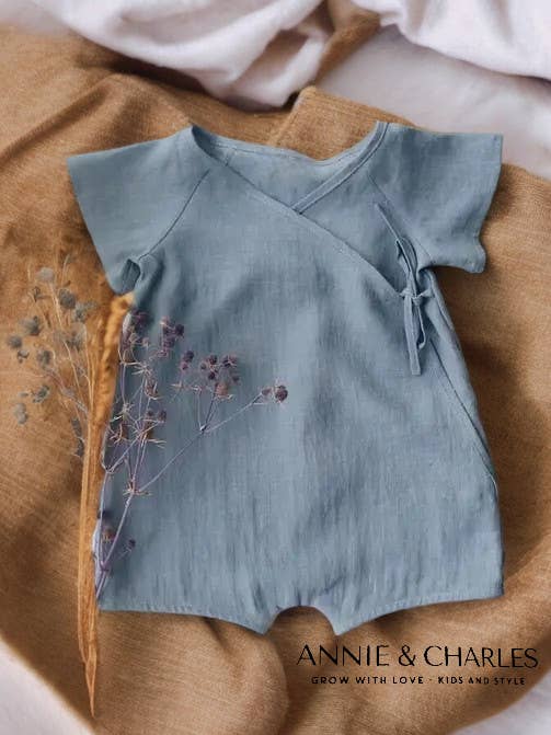Annie & Charles - Wholesale Bodysuit (Non-Footed) - Baby - Annie & Charles® organic linen summer suit10