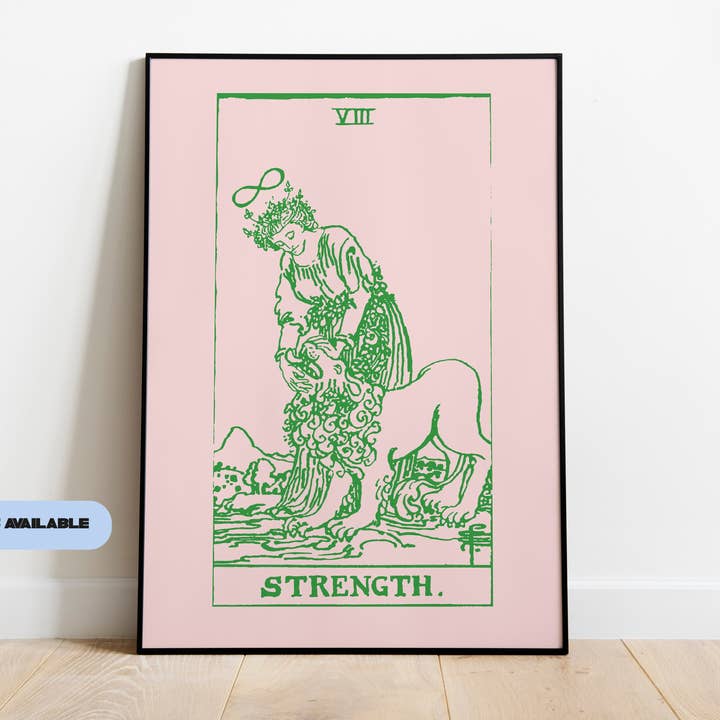 Leo Strength Tarot Card Art Print for wholesale by whatmabeldid