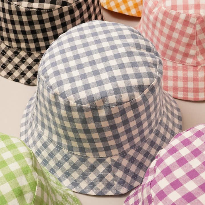 Fashion City - Venta al por mayor Gorro estilo pescador - Mujer - Sombrero pescador reversible de cuadros vichy