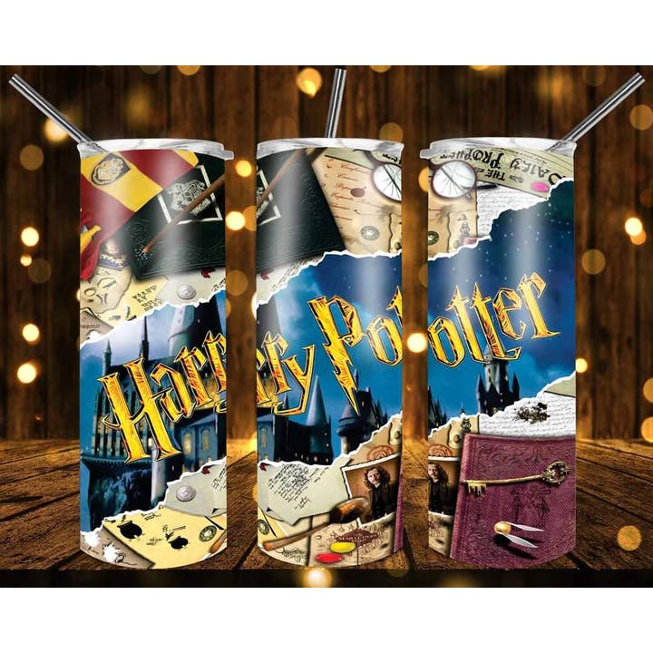 Harry the Wizard Book Collage 20 oz Tumbler for wholesale by WST Wholesale