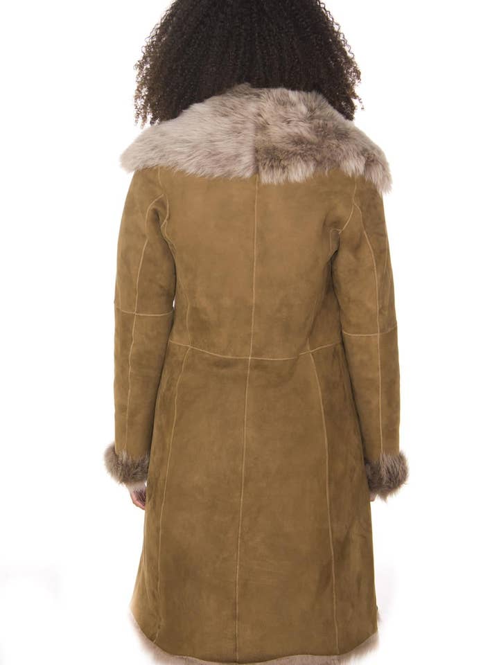 Infinity Leather (Upperclass Fashions Ltd) - Wholesale Fur/Faux Fur Coat - Women's - Womens Toscana Sheepskin Suede Trench Coat-Tbilisi