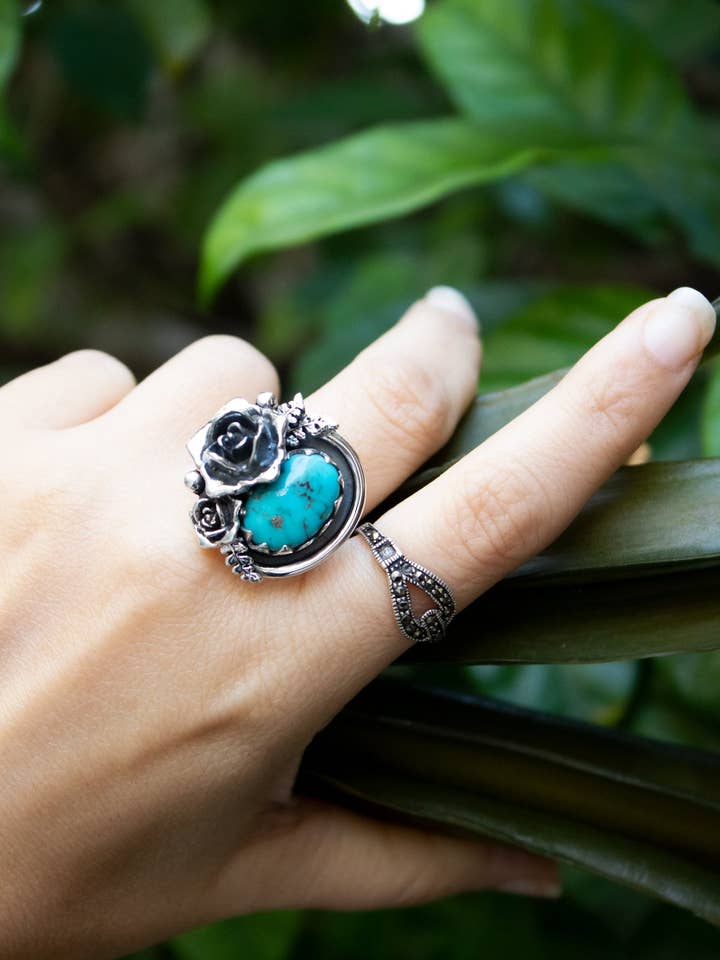 Tuin van Blauwe Luchten- Turkoois Ring- AP-7705 voor wholesale door Ambra Jewels