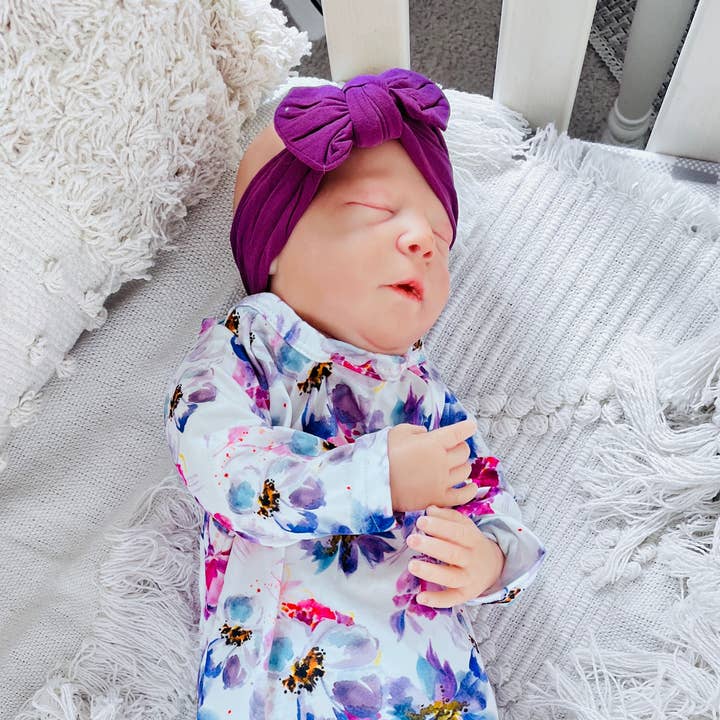 CLEARANCE Baby Girls - Purple Watercolor Floral - Sleep Sack for wholesale by Rufflеѕ & Bоwtіеѕ - Affordable Boys & Girls Clothing
