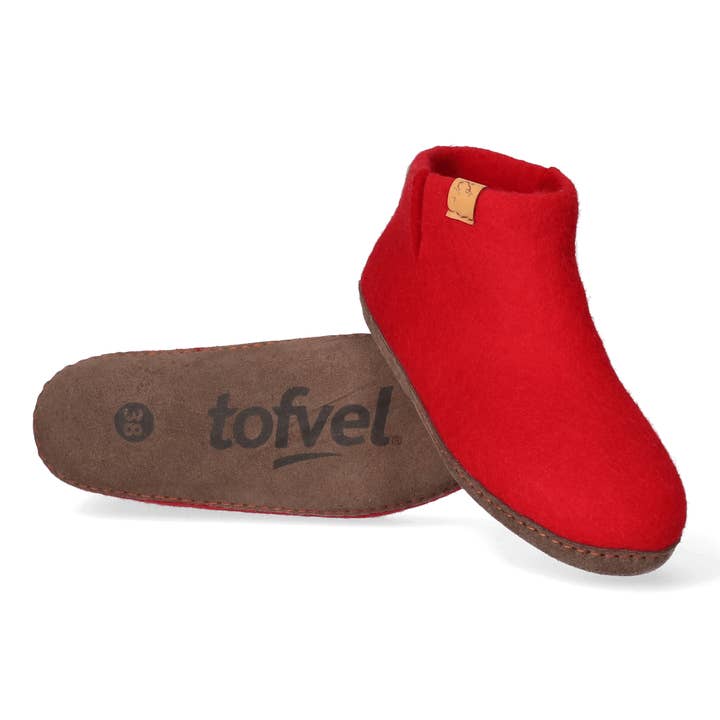Mula uldfilt hjemmesko rød for engroshandel hos Tofvel