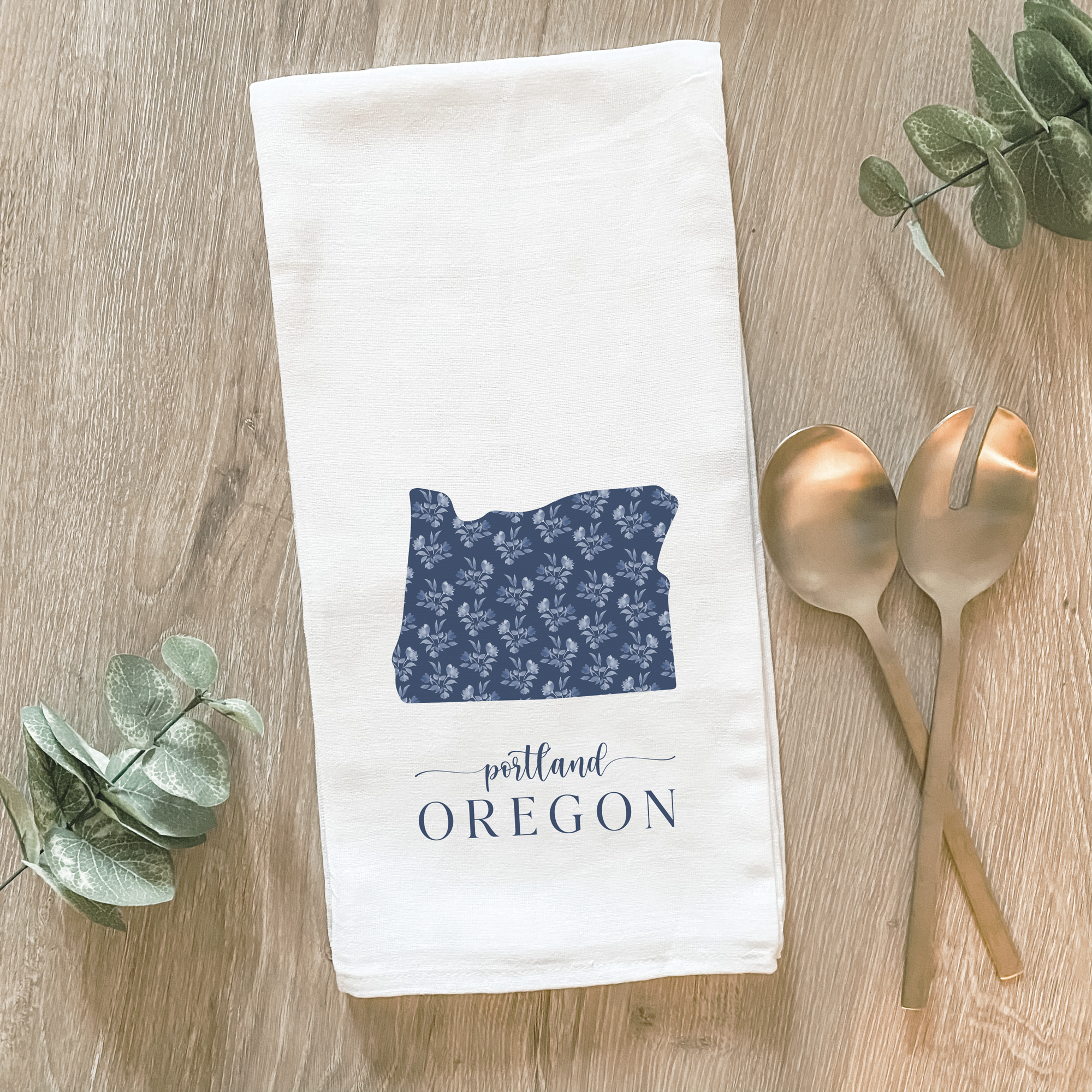 Lissi Designs - Wholesale Tea Towel - Custom Floral City & State - Cotton Tea Towel2