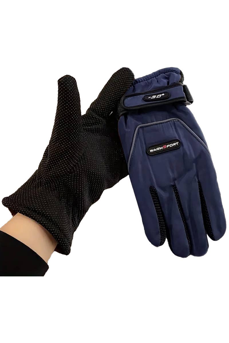 ASSORTITI Guanti da sci sportivi da uomo caldi, in colori neutri scuri, con logo in vendita all'ingrosso su Faire9