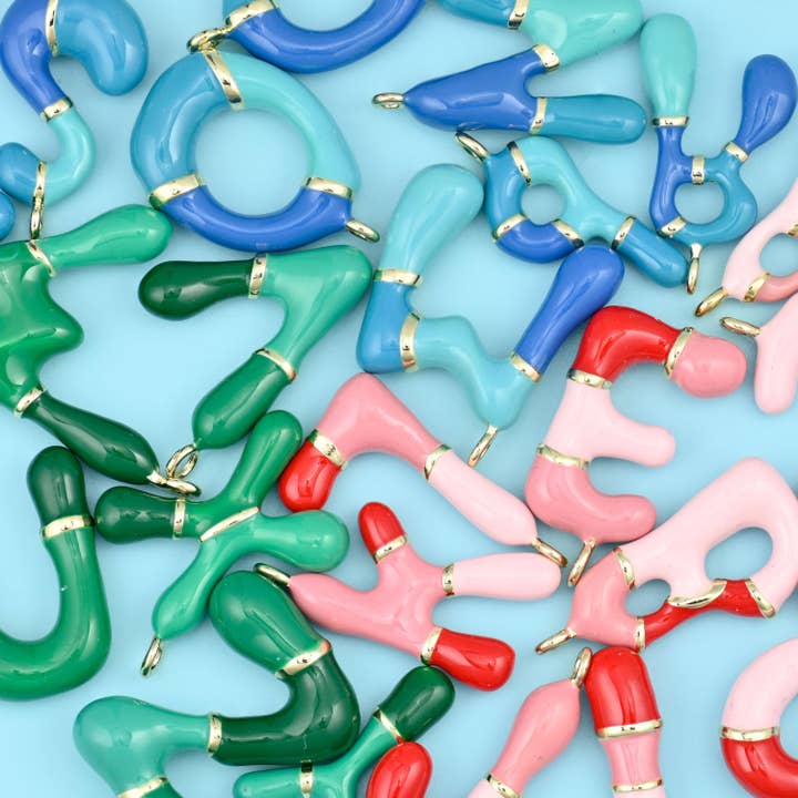 18K Gold Filled Enamel Alphabet Letter Pendants for DIY Jewelry Making Supply for wholesale by Mycrazycrystal