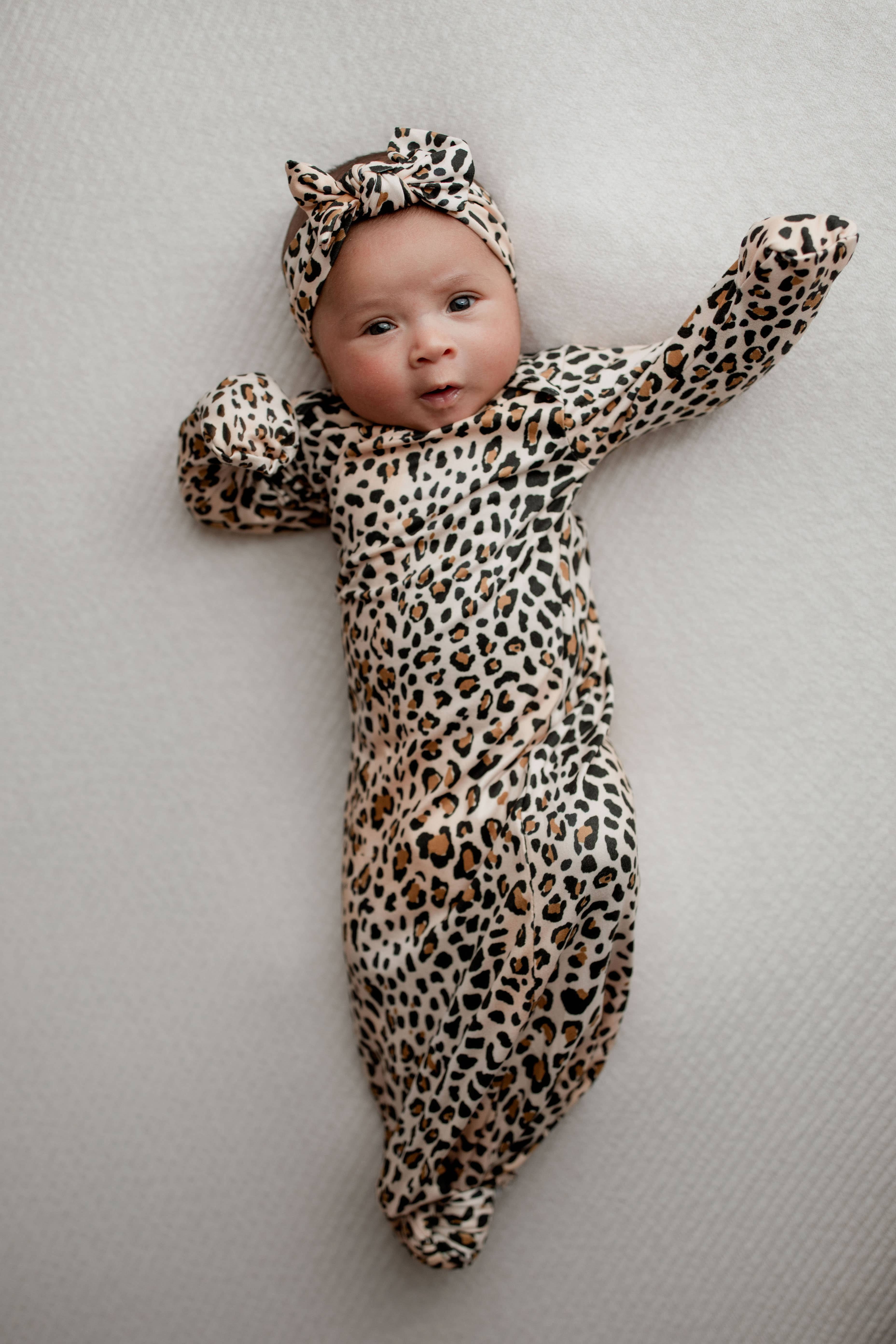 Three Little Tots - Wholesale Babygown - Baby - Leopard Knotted Gown15