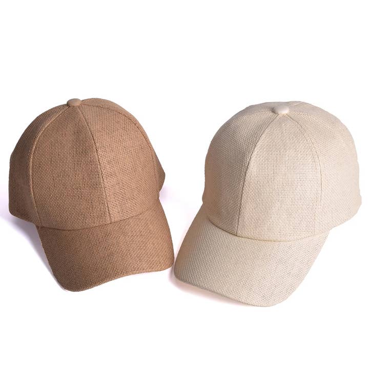 HALLEE - Wholesale Baseball Cap - Unisex - Unisex Summer Straw Baseball Cap - Assorted