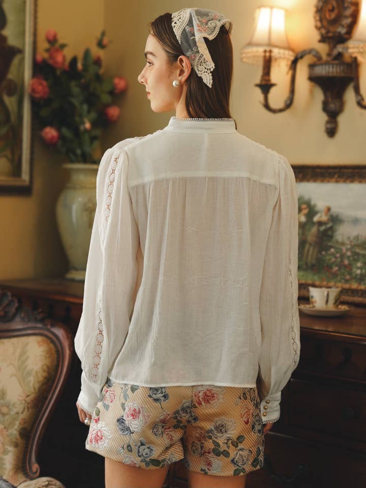 ROSIE POSIE - Wholesale Blouse - Women's - RP2225 - Vintage-Inspired Lace Trimmed Blouse7