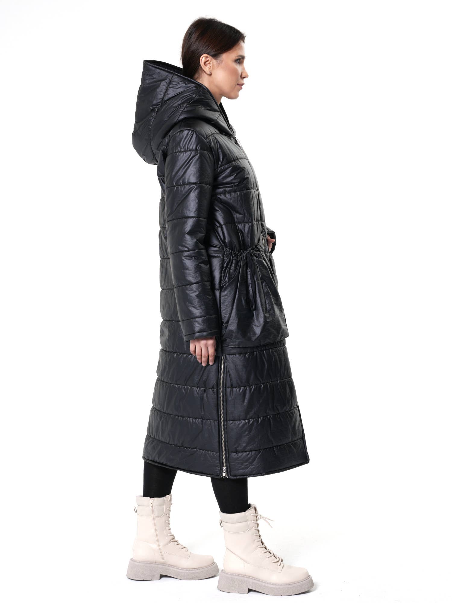Metamorphoza - Wholesale Puffer Jacket - Women's - Long Puffer Jacket With Oversize Pockets3