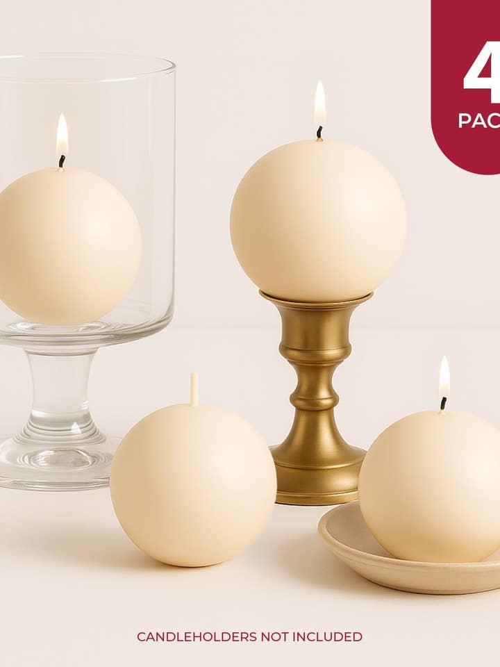 Champagne kuglelys, 2,5" i diameter, brænder i 8 timer for engroshandel hos Biedermann & Sons