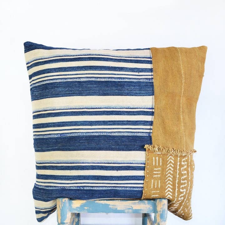 Patchwork antigo Indigo & Bogolan por atacado de Aishea Home