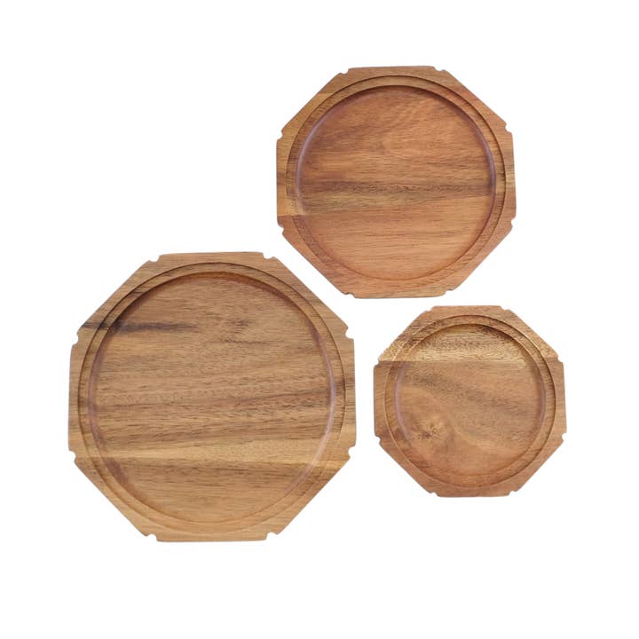 Acacia Wood Classic Round Plate for wholesale by shesay