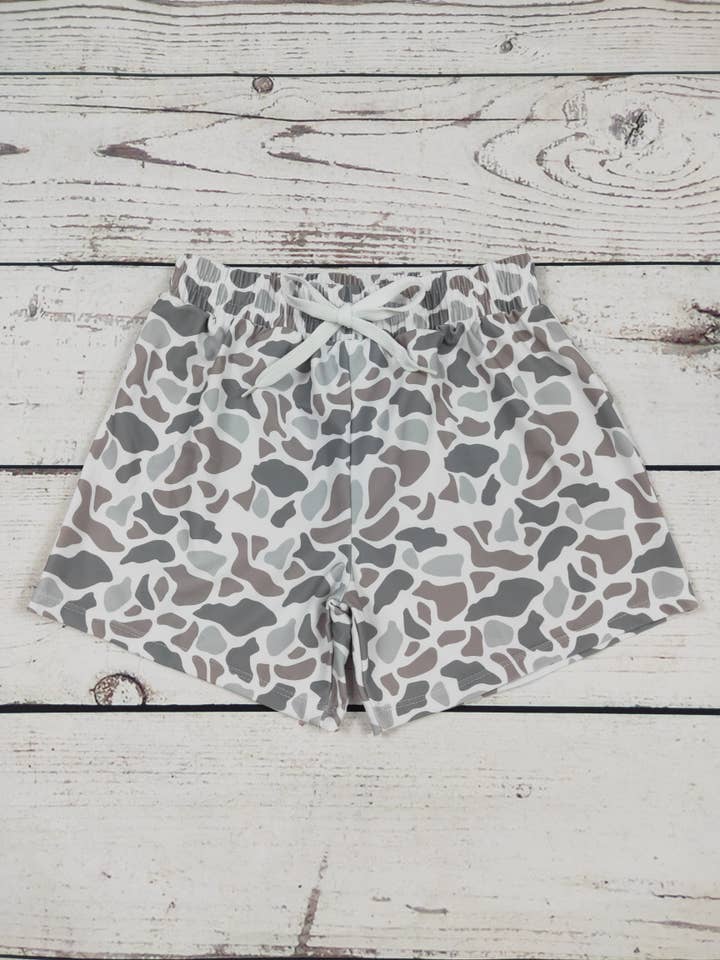 sassy kids palace - Wholesale Swim Shorts - Kids - Boys Grey Camouflage Beach Swim Shorts