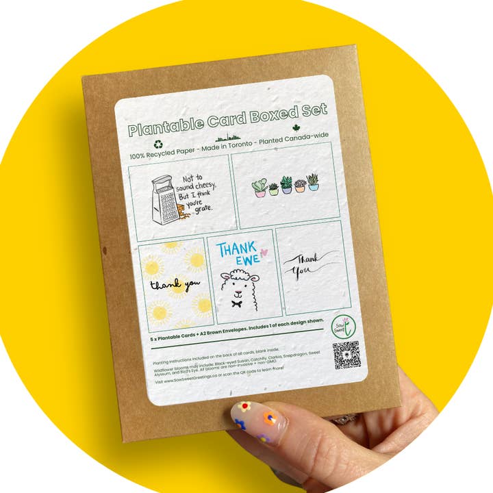 Coffret de cartes de remerciement assorti à planter pour la vente par SowSweet Greetings Inc