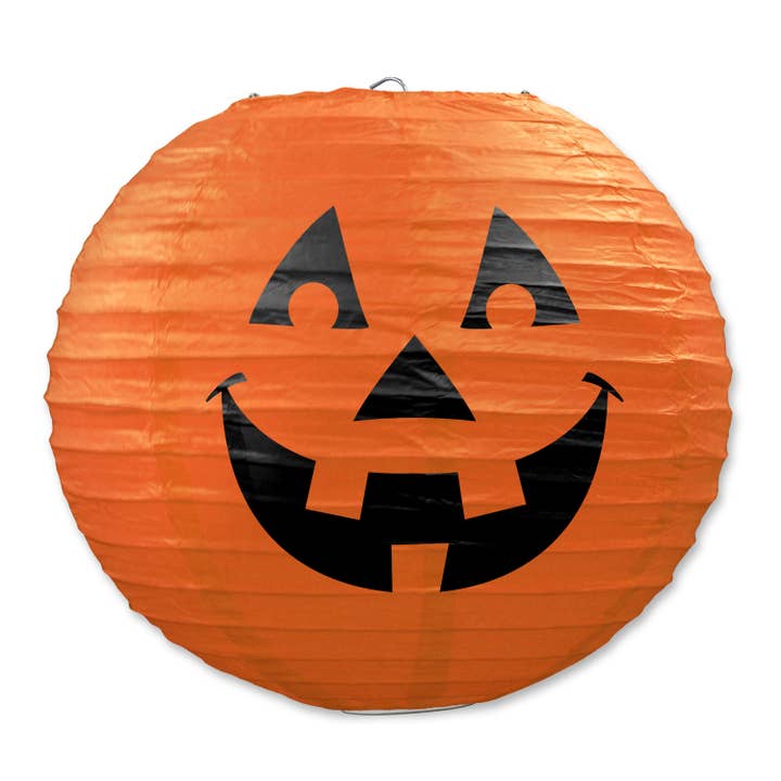 Beistle - Vendita all'ingrosso Lanterne - Jack-O-Lantern, lanterne di carta da 9½», arancione e nero, confezione da 3