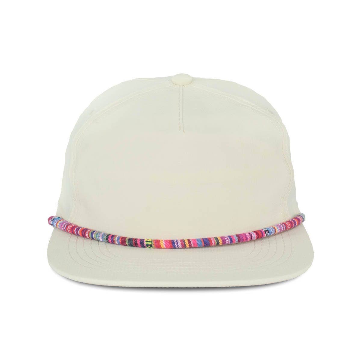 Wild Bills Blanks - Wholesale Flat Brim Cap - Unisex - RIVER | Ivory w/ Fiesta Rope5