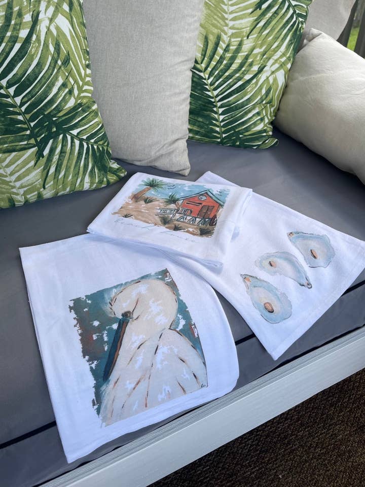 Torchon aigrette sarcelle pour la vente par Half-Pint Designs