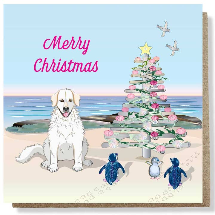 Card Beach Christmas for wholesale by Lucky Little Penguins
