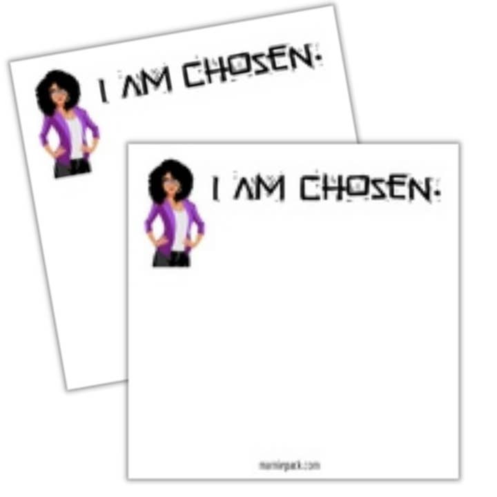 I am chosen sticky notes for wholesale by Mamie L. Pack Media