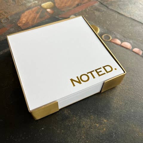 Lined Design - Wholesale Decorative Tray - NOTED. Brass or Silver Jotter Set0