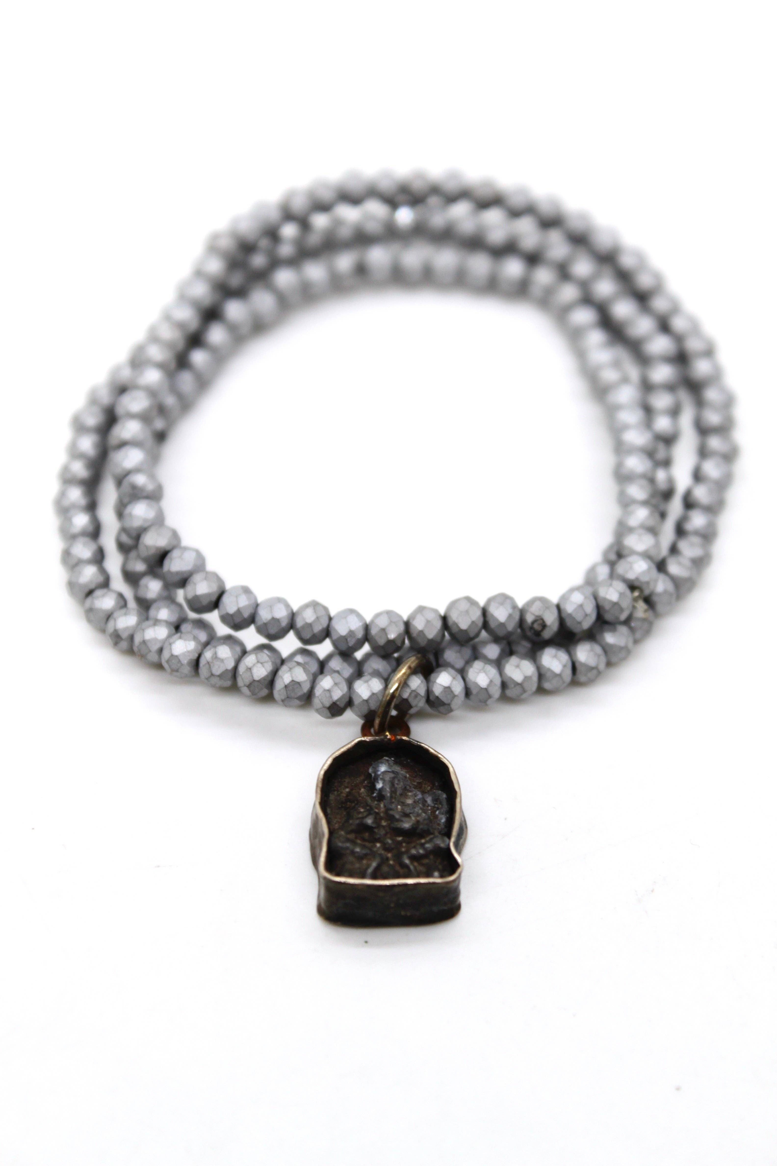 LIZOU - Wholesale Pendant/Charm Necklace - Matte Crystal Necklace with Small Buddha -Buddha Collection-0