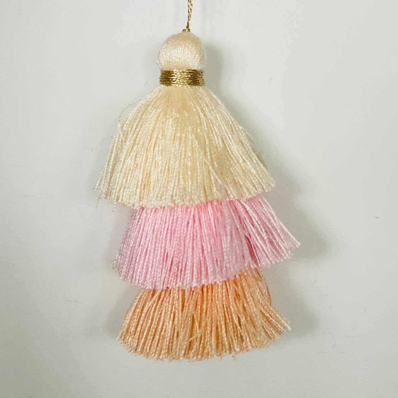 Palmy Pineapple - Wholesale Keychain - Women's - 3 Tiered Ombre Cotton Tassel with Gold Loop6
