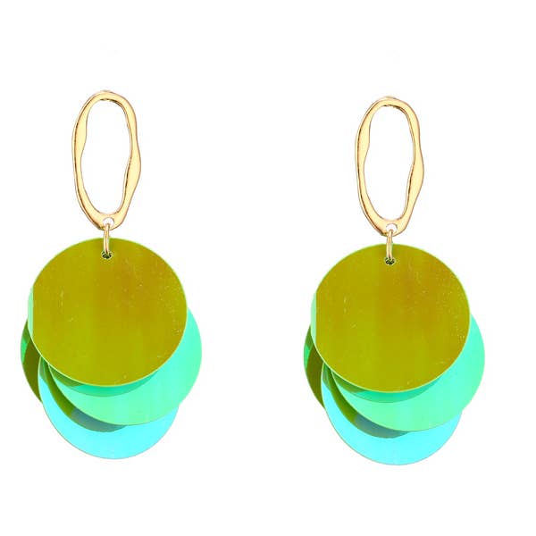 Nima Accessories Inc - Wholesale Dangle Earrings - Ladies Dangling Fashion Sequined Disk Earrings